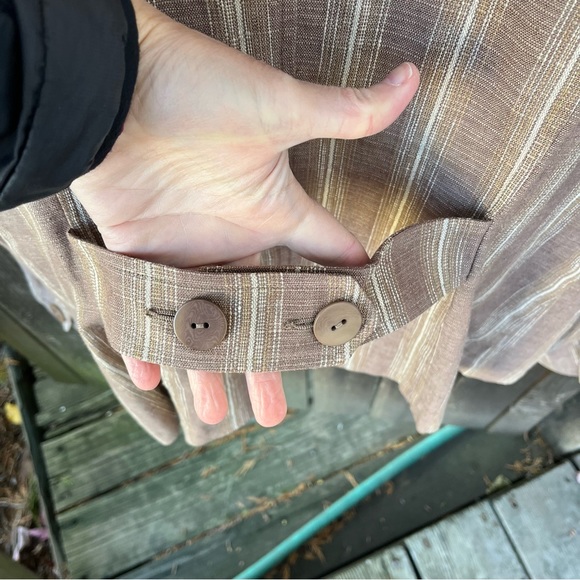 Pendleton Linen Blend Striped Button Blazer Jacket In Browns Sz M - Picture 5 of 14